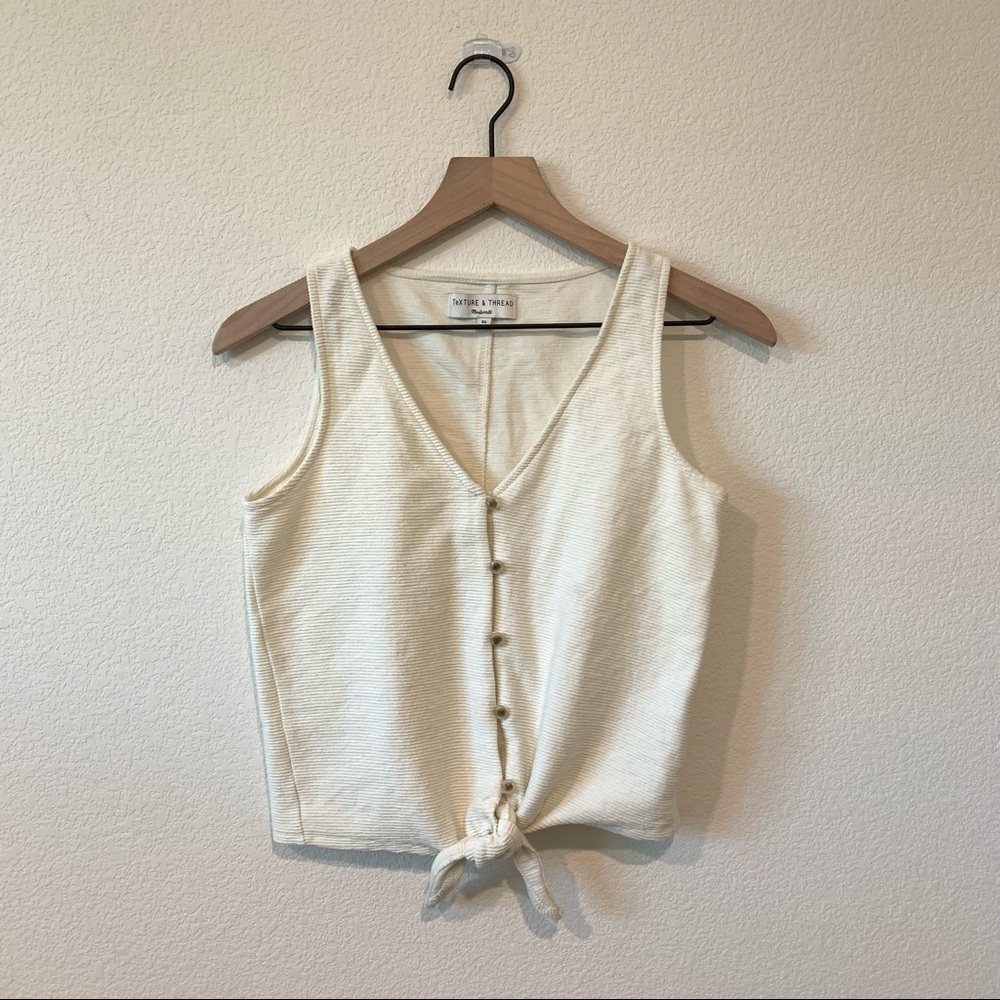Madewell Button-Front Tie Tank Top - Picture 1 of 3